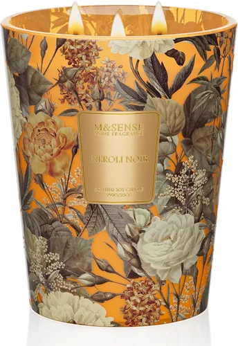 Vista 20 de M&SENSE - Vela de cera de soja natural aromática de 35 onzas, extragrande, 3 mechas, 150 horas, larga duración, combustión lenta, para decoración