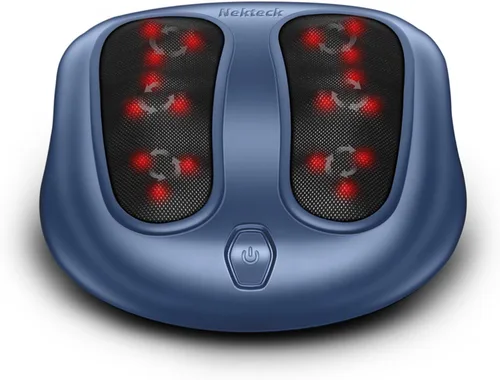Vista 11 de Nekteck Masajeador de pies con calor, Máquina masajeadora de pies eléctrica Shiatsu con calor y amasado para neuropatía, fascitis plantar, masaje