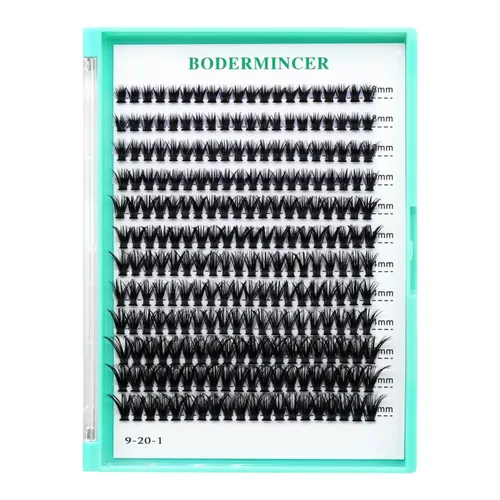 Vista 4 de BODERMINCER 60 pestañas postizas negras hechas a mano, 10D, largas, naturales, pestañas individuales, extensión de pestañas postizas, maquillaje