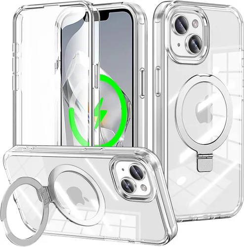 Vista 35 de Funda de cuerpo completo a prueba de golpes para iPhone 13 Pro con soporte magnético invisible [compatible con MagSafe] protector de pantalla