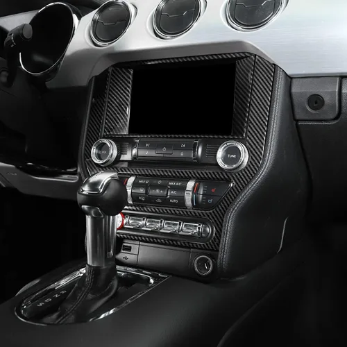 Vista 7 de CheroCar para Mustang Cubierta del Marco del Panel de Pantalla de Navegación de Consola Central Moldura Accesorios de Decoración Interior Compatible