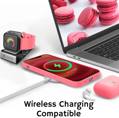 Vista 6 de IceSword Funda compatible con iPhone 13 Pro de 6.1 pies, funda delgada de silicona líquida a prueba de golpes, suave antiarañazos, bonita protección