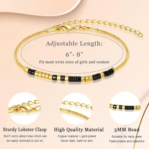 Vista 6 de Regalos inspiradores para mujeres, pulseras con código morse, mensaje secreto para hija, mamá, mejor amiga, profesora, día de la madre, día de San