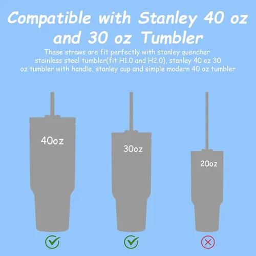 Vista 3 de Repuesto de popote para accesorios de copa Stanley, 6 fundas de popote para 6 popotes reutilizables, bonitas fundas de silicona para tapas Stanley