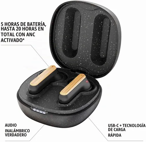 Vista 4 de House of Marley Redemption ANC: Auriculares inalámbricos con cancelación de ruido con micrófono, conectividad Bluetooth, 20 horas de tiempo total