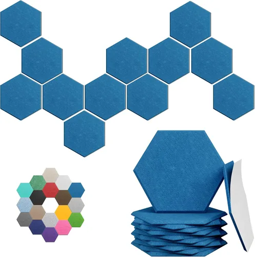 Vista 34 de Paneles hexagonales en forma de A, paquete de 12 paneles acústicos de alta densidad de 12 x 10 x 0.4 pulgadas para mejorar la reducción de ruido