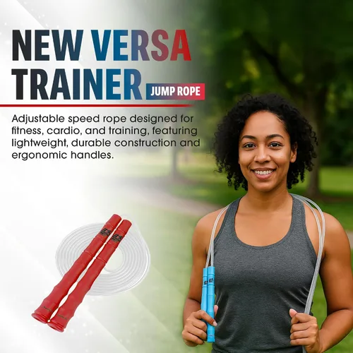 Vista 2 de Buddy Lee New Versa Trainer - Cuerda de saltar para entrenamiento, color rosa, cuerda de velocidad ajustable para fitness, cardio y entrenamiento