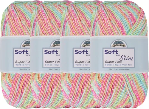 Vista 56 de JubileeYarn Hilo Suave y Delgado - 50g/madeja Mezcla de Rayón de Bambú y Lana - Pegaso - 2 madejas