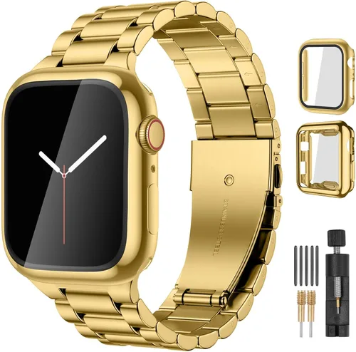 Vista 14 de Lerobo Compatible con Apple Watch Band de 1.732 in 1.654 in 1.575 in 1.496 in 1.614 in 1.772 in 150.9 ft 1.929 in, correa de metal de acero
