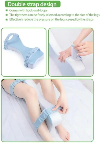 Vista 8 de Almohada de espuma viscoelástica para dormir, soporte para piernas y rodillas para embarazo, dolor de espalda, cadera y ciática, ideal para dormir
