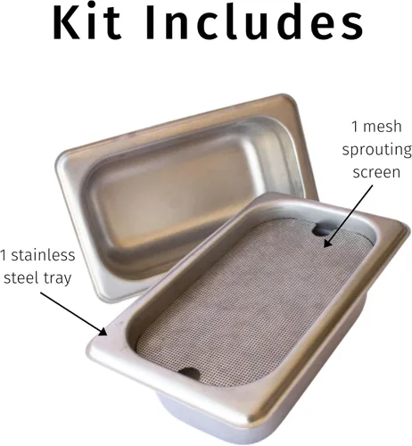 Vista 2 de Kit de cultivo de microgreens hidropónicos de acero inoxidable, kit hidropónico infinitamente reutilizable para semillas microverdes y semillas