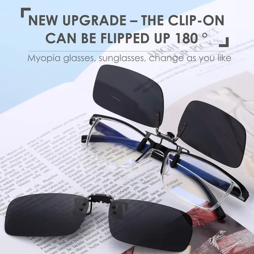 Vista 2 de LUFF Gafas de sol polarizadas con clip para prescripciónlentes de miopía al aire libreconducción