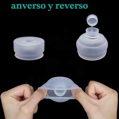 Vista 3 de Tapa de repuesto de silicona reutilizable de 3 y 5 galones, tapas de botella de agua de 2.165 in para botellas de agua a presión y botellas
