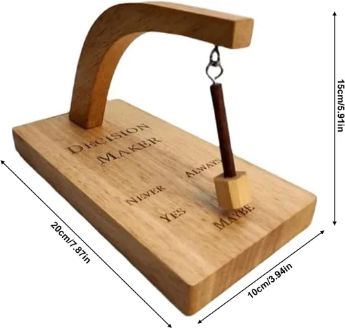 Vista 6 de Firlar Creativo tomador de decisiones magnético, tomador de decisiones de madera con péndulo magnético para decisiones, escritorio de decisión