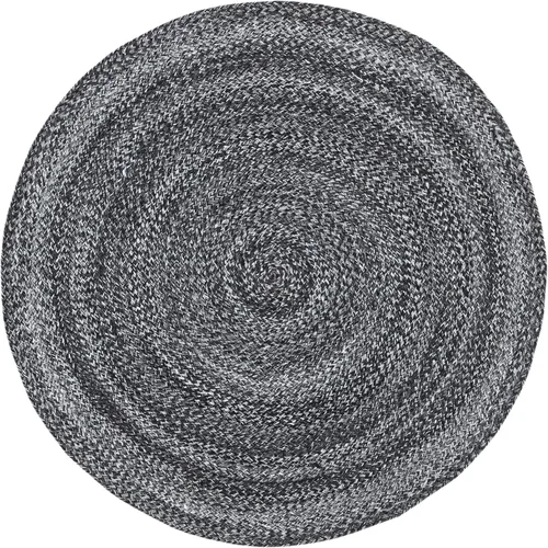 Vista 3 de SAFAVIEH Cape Cod Collection - Alfombra redonda de 3 pies, color carbón, trenzada a mano, ideal para zonas de alto tráfico en sala de estar Carbón