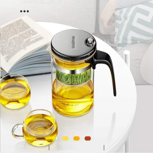 Vista 7 de Kamjove Tetera de cristal con filtro desmontable 16.9 fl oz, tetera resistente al calor de borosilicato de 16.9OZ