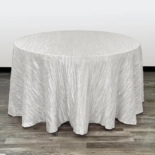 Vista 21 de YOUR CHAIR COVERS - Mantel redondo de 90 pulgadas con arrugas color rubor de tafetán – Elegante mantel brillante para bodas, fiestas y eventos
