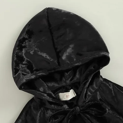 Vista 6 de Disfraz de Halloween y Navidad, con cordones y capucha, capa de terciopelo con capucha, capa para cosplay, ropa de vestir