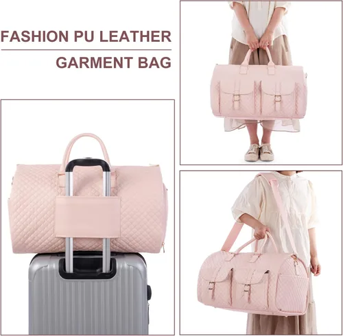Vista 6 de Bolsa de viaje convertible para ropa, bolsa de transporte para hombres y mujeres, 2 en 1, maleta colgante para maleta, bolsa de viaje de negocios