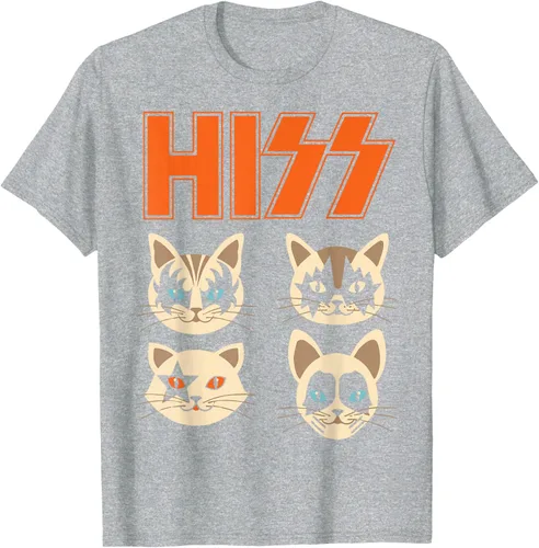 Vista 33 de Camiseta Hiss Funny Cats Kittens Rock Rockin, Negro