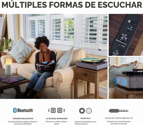 Vista 5 de ION Luxe LP - Reproductor de discos de vinilo Bluetooth con altavoces