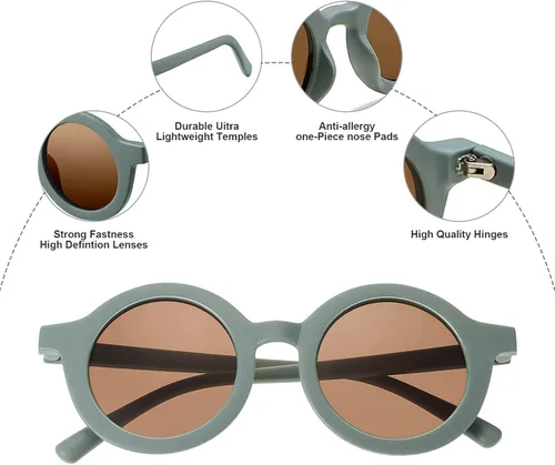 Vista 7 de HCDHAKN Gafas de sol para niños y niñas, recuerdos de fiesta, a granel, redondas, para niños de 2 a 10 años, gafas de sol coloridas para exteriores