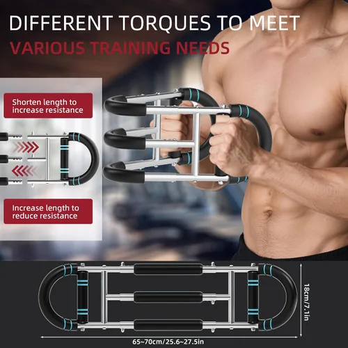 Vista 3 de Entrenador de brazo Twister, doble resorte triple, ajustable de 30 a 180 libras, equipo de entrenamiento de hombro y brazo de pecho, ejercitador