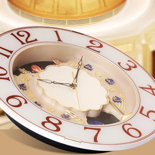 Vista 3 de Wall Clock Retro Clock Creative Modern Minimalist Living Room Wall Clock Mute Wall Round Decorative Wall Clocks (41.5 * 41.5CM)