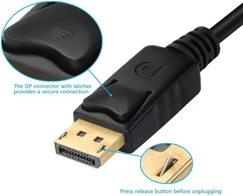 Vista 8 de Displayport multifunción Dp a HDMI/DVI/VGA macho a hembra 3 en 1 adaptador convertidor cable