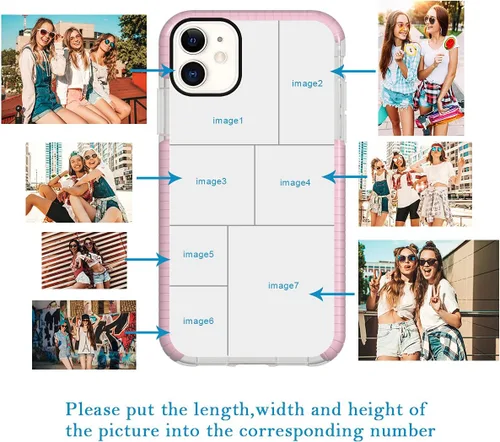 Vista 51 de Funda de teléfono personalizada para iPhone 11, diseño personalizado de fotos de collage de múltiples imágenes, resistente a los golpes, resistente