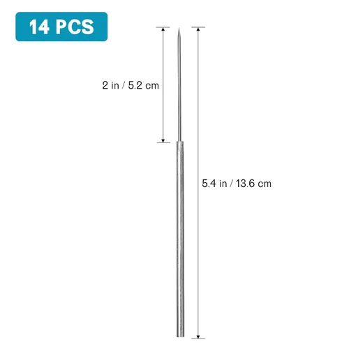 Vista 9 de iplusmile Aguja de disección micro recta de acero inoxidable, 14 piezas, herramienta de aguja de disección de precisión de laboratorio para equipos