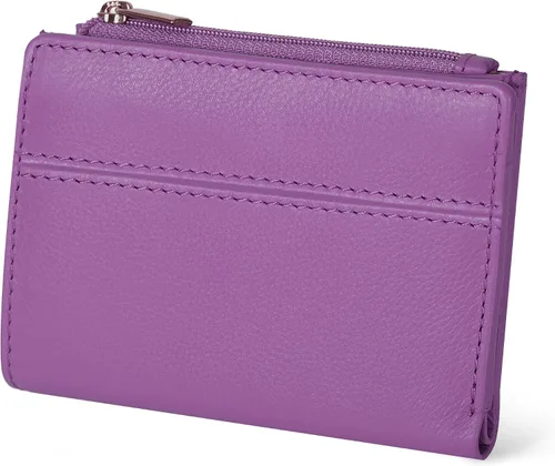 Vista 20 de Billetera Oak Leathers para mujer de piel de grano completo - Pequeña con protección RFID, monedero para monedas, tarjetero de crédito y DNI