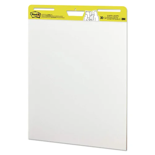 Vista 2 de Post-it - Almohadilla de caballete súper pegajosa de 25 x 30 pulgadas, color blanco, 30 hojas/bloc, papel autoadhesivo de alta calidad, gran
