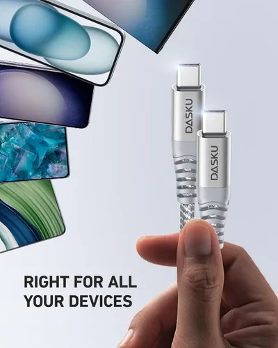 Vista 74 de Dasku iPhone 17 USB C a USB C de carga rápida, 60 W (3.1 A), paquete de 2 cables cargador de carga de 3 pies tipo C para iPhone 17/16/15/15 Plus/15