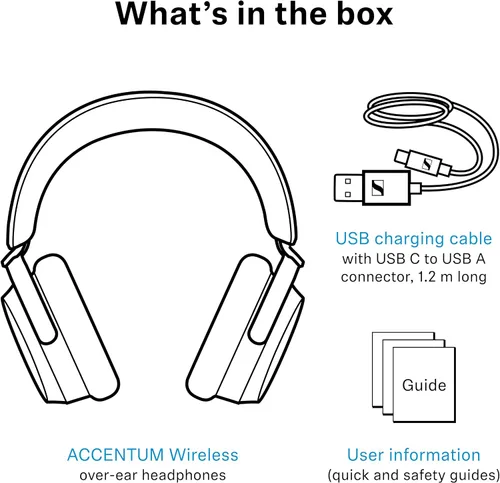 Vista 11 de Sennheiser ACCENTUM - Audífonos inalámbricos Bluetooth – Batería de 50 horas, audio, cancelación de ruido híbrida (ANC), comodidad durante todo