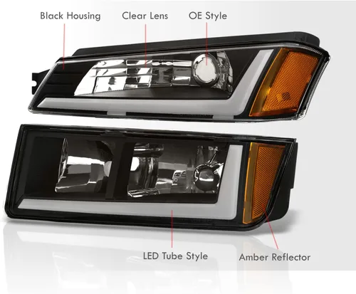 Vista 6 de AJP Distributors Conjunto de Faros Delanteros LED DRL Tube Bar para Conducción + Conjunto de Lámparas de Señal de Parachoques Par