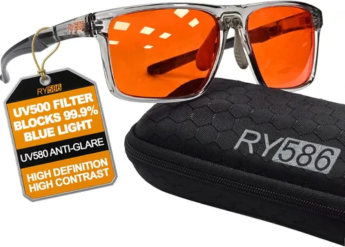 Vista 10 de Gafas de sueño HD P1AS 99.9% con bloqueo de luz azul para juegos que reducen la fatiga ocular y el deslumbramiento, definición de alto contraste