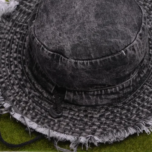 Vista 6 de Sombrero de pescador de algodón desgastado, sombrero de sol, sombrero para hombres y mujeres