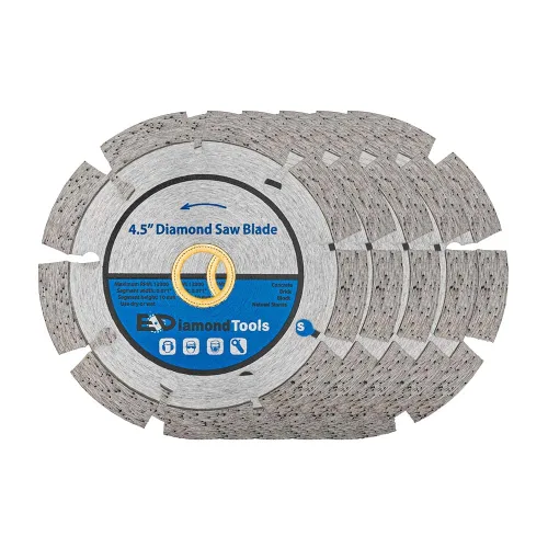 Vista 31 de Hoja de sierra segmentada de diamante de 4" para hormigón, ladrillo, bloque y mampostería Altura del segmento de 0.394 in, eje de 7/8"-5/8", grano