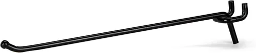 Vista 5 de Presa Ganchos de estantería para tablero perforado de acero negro resistente, 2 pulgadas, paquete de 50
