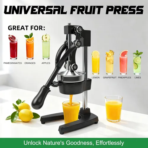 Vista 7 de Máquina Exprimidora Manual, Prensa Manual Comercial de Servicio Pesado de Hierro Fundido, para Jugo de Naranja Lima Limón Granada, Fácil de Usar