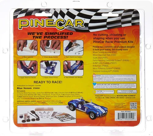 Vista 2 de Woodland Scenics Pine Car Derby Racer Premium Kit, Blue Venom (P3950)