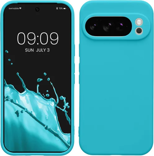 Vista 140 de kwmobile Funda compatible con Google Pixel 9 - Funda protectora delgada de TPU para teléfono - Acabado mate suave - Piedra antigua