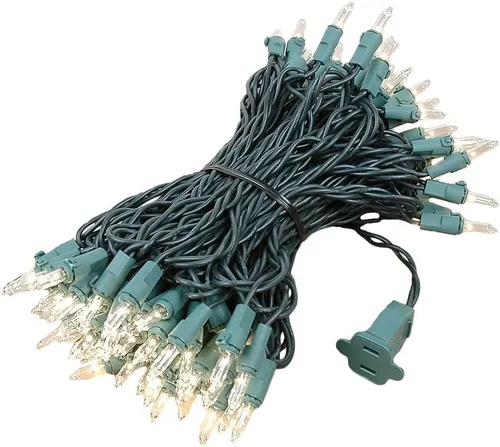Vista 16 de Novelty Lights Mini luces incandescentes tradicionales de 50 pies, 100 bombillas, color morado sobre cable verde con espacio de 6 pulgadas, grado