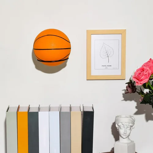Vista 7 de Threan Soporte de pared universal para pelotas de baloncesto, exhibidor de almacenamiento de metal, color negro, para baloncesto, fútbol, espacio