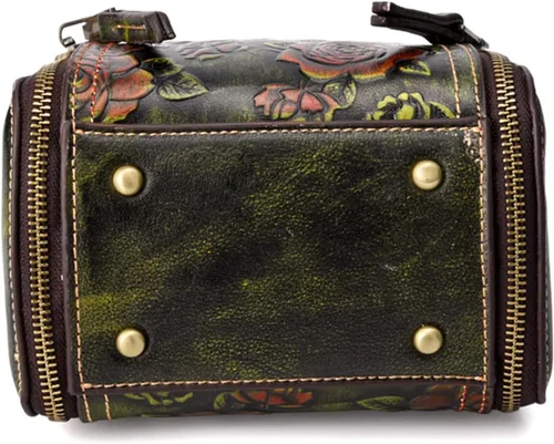Vista 8 de LETEULO Bolso cruzado para mujer, bolso de mano de cuero con asa superior, estilo vintage