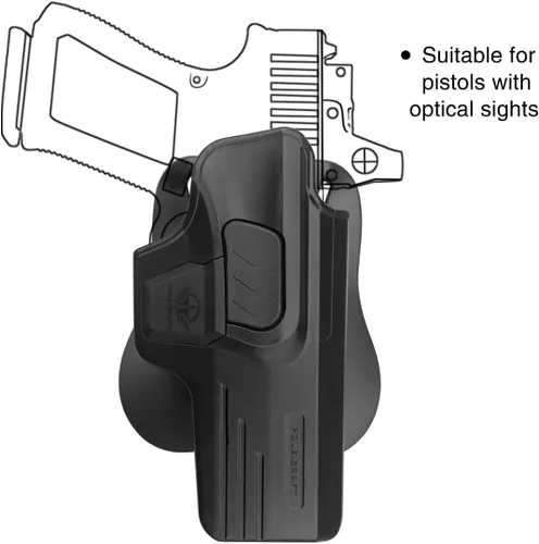 Vista 5 de POLE.CRAFT Funda OWB compatible con Glock 17 (Gen 1-5) / Glock 22 31 (Gen 1-4) compatible con Glock 19 19X 25 44 45 (Gen 1-5) / Glock 23 32