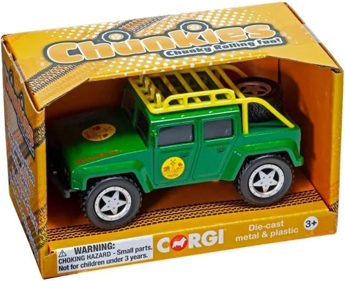 Vista 3 de Corgi Chunkies Farm - Camión todoterreno, tractor con garra y camión volquete, paquete triple de vehículos de juguete CHP10