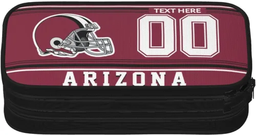 Vista 7 de Estuche para lápices Arizona, caja de lápices con nombre y número personalizados, estuche personalizado de estilo de fútbol, estuche de bolígrafo