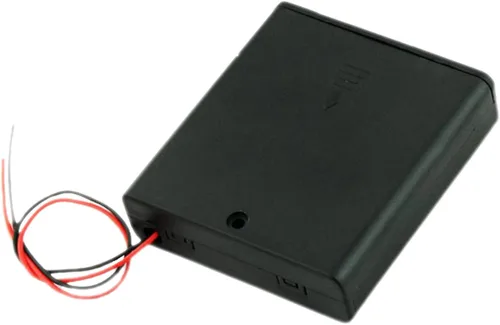 Vista 5 de Ogrmar Interruptor de encendido/apagado 4 x 1.5V AA batería titular de la caja conduce negro con tapa 2 unids